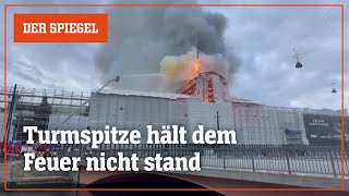 Großbrand in Kopenhagen Flammen lodern aus der Börse  DER SPIEGEL [upl. by Nipahc985]