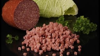 FOODLOGISTIK  salami dicing 5x5x5 mm cubes [upl. by Crowell690]