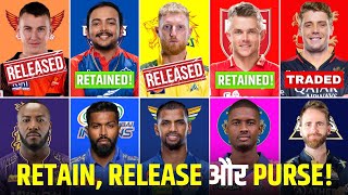 IPL 2024  ALL 10 Teams Final Retention Released Players List and Purse  ANALYSIS [upl. by Shields]