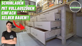 Stabile Schubladen mit Vollauszügen einfach selber bauen  Schubladen für die Werkbank  Niko TV [upl. by Sadie]