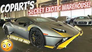 Coparts SECRET Supercar Warehouse Is TOTALED Exotic Car HEAVEN [upl. by Abernathy]