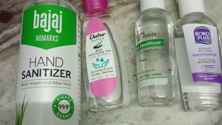 Best hand sanitizer in India Sanitizer reviewWhich one is best bajaj dabour  boroplusdeeva [upl. by Niwle997]