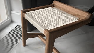 How to make cantilever stool Woven seat How to weaving [upl. by Delp]