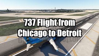 737 Flight from Chicago KORD to Detroit KDTW  PMDG [upl. by Adnorahs897]