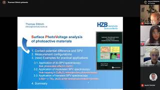 🔴 ICMES 21ème Webinaire ICMES2020  quot Surface Photovoltage Analysis of Photoactive Materials quot [upl. by Riocard]