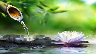 Relaxing Meditation Music  Bamboo Water Sounds Soothing music Relieves stressHeavenly Water [upl. by Idnek]