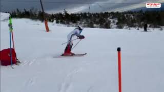 Amelia Røer Amundsen 🇳🇴  slalom training at Norefjell Skisenter sheskis atomic [upl. by Oinotla]