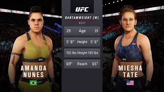 EA Sports UFC 3 Amanda Nunes vs Miesha Tate [upl. by Kotto]