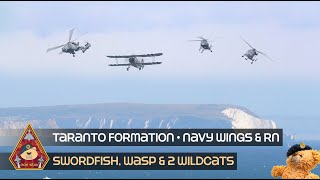 TARANTO FORMATION NAVY WINGS FLEET AIR ARM SPECIAL TRIBUTE • SWORDFISH WASP amp ROYAL NAVY WILDCATS [upl. by Seppala]