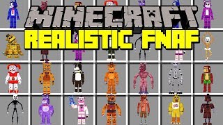 Minecraft REALISTIC FIVE NIGHTS AT FREDDYS MOD  SURVIVE REAL LIFE ANIMATRONICS  Modded MiniGame [upl. by Neyuh972]