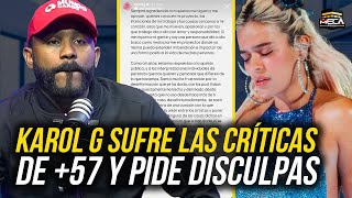 KAROL G SUFRE LAS CRÍTICAS DE 57 Y PIDE DISCULPAS [upl. by Notyep]