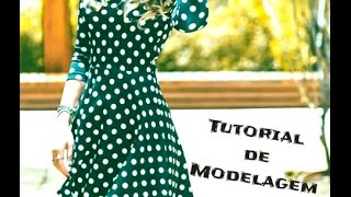 Tutorial de modelagem  Vestido de Malha com saia godÃª [upl. by Eshman]