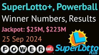 California Lottery Superlotto Plus Powerball Drawing Results amp Winner Numbers 25 September 2024 [upl. by Nissie]