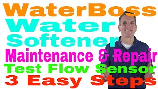 WaterBoss Water Softener Maintenance Test Flow Sensor 3 Easy Steps [upl. by Gawen605]