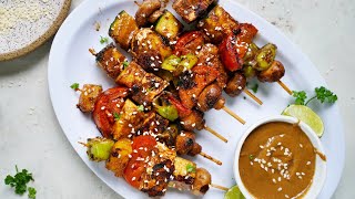 Vegetable Kabobs Marinated Tofu Skewers [upl. by Gabriel]