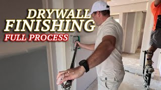 Drywall Finishing Crews Full Process Taping amp Setting a House [upl. by Gnivre]