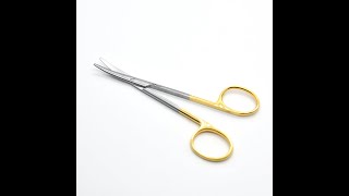 Super Quality Tc Carbide Scissor Metzenbaum Curved 12523 Cm Gold Plated Dissecting Scissors [upl. by Cutlip262]