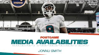 TE Jonnu Smith meets with the media after LVvsMIA  Miami Dolphins [upl. by Atiuqaj]