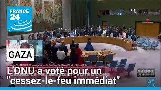 Gaza  un quotcessezlefeu immédiatquot voté à lONU • FRANCE 24 [upl. by Najram]