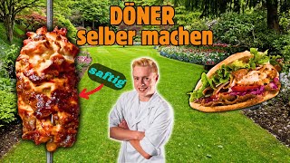 Döner selbst gemacht 🥙 perfekter Grillgenuss🔥 – aus Hähnchen und Rind 🥩 [upl. by Ztnaj977]