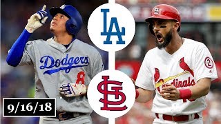 Los Angeles Dodgers vs St Louis Cardinals Highlights  September 16 2018 [upl. by Ledah]