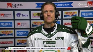 Magnus Nygren  300e matchen i SHL  Intervju  Skellefteå AIK  Färjestad BK  20240305 [upl. by Leinto]