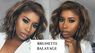 HOW TO BALAYAGE DARK HAIR BRUNETTE HAIR COLOR FEAT LUMIERE HAIR REVIEW [upl. by Tereb]