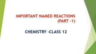 Important named reactions for class 12 chemistry [upl. by Cheshire]