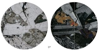 Virtual Microscope Πλαγιόκλαστο Κλινοπυρόξενος  Plagioclase Clinopyroxene [upl. by Calbert]