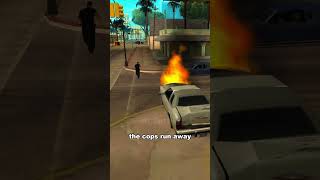 IF YOU APPROACH COPS WITH A BURNING CAR IN GTA GAMES [upl. by Brey531]