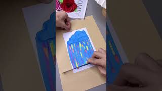 Fun and interesting rainbow scratch painting Just add some paint and scratch it to create a bea [upl. by Roath]