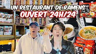 🇰🇷amp🇫🇷 UN RESTAURANT DE RAMENS OUVERT 24H24🤯  KOREAN STREET FOOD [upl. by Ragnar]