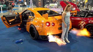 Supercars Revving at Car Show  LOUD SVJ GTR R35 Catches FIRE Regera Top Secret Supra [upl. by Hendrika]