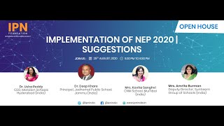 IPN India  NEP 2020 Panel discussion on Suggestions to Implementation by Ministry of Education [upl. by Bartlet]