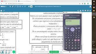 Arcoseno arcocoseno y arcotangente usando la calculadora [upl. by Dorothee]