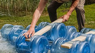 Crafting a DIY Water Bottle Boat Fleet  Backyard Project [upl. by Ainosal362]