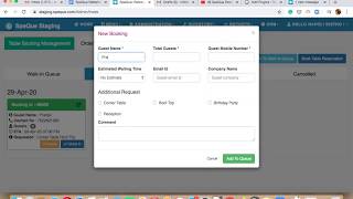 Table Booking Management  SpeQue Restaurant Management System [upl. by Ogaitnas]