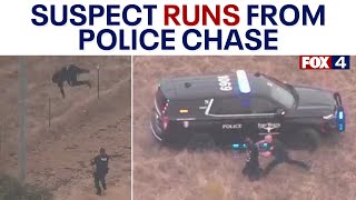 Frontflipping suspect tries to run from Fort Worth police chase [upl. by Oimetra128]