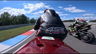 Triumph Daytona 675 vs Ducati V2  Brno  RaceCzech SSP Race 2024 [upl. by Arec]