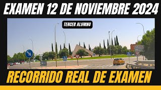 EXAMEN PRÁCTICO de CONDUCIR en MÓSTOLES  DÍA 12 DE NOVIEMBRE 2024  RECORRIDO REAL TERCER ALUMNO [upl. by Maillliw845]