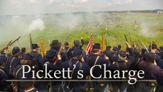 Gettysburg 150th  Picketts Charge Civil War Reenactment [upl. by Zetram]