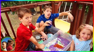 Ultimate Slime Challenge Mixing All Our Slimes Together Before Mom Throws Them Out [upl. by Steere]