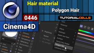 0446 hair material  Polygon Hair shader in cinema 4d [upl. by Eitsrik]