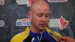 2012 Tim Hortons Brier Draw 16 Media Scrum [upl. by Hassadah]