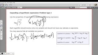 Expanding a logarithmic expression  problem type 2 [upl. by Ynos523]