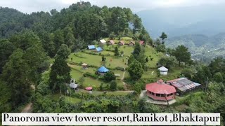 Drone shots of Panoroma view tower resort  Ranikot  Bhaktapur Best places to visit near ktm [upl. by Karola]