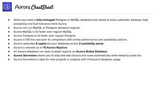 Aurora  Cheat Sheet [upl. by Gaulin]