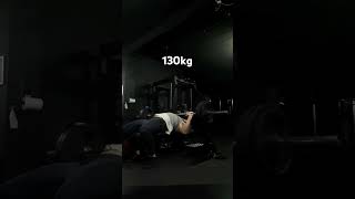 Deload 1x5 bench press on 130kg 💪 bench powerlifting power strength sports [upl. by Gerrie]