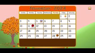 Starfall Calendar November 1 2024 [upl. by Aerdno]