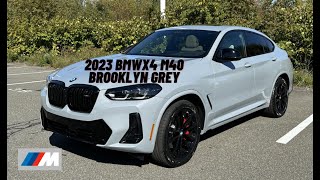 2023 BMW X4 M40i Brooklyn Grey on Oyster Vernsaca Leather Video Walk Around in 4k [upl. by Attenwahs588]